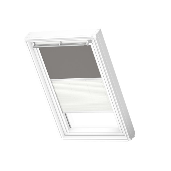 Verduisterend rol + plissegordijn, Grey/White, WL