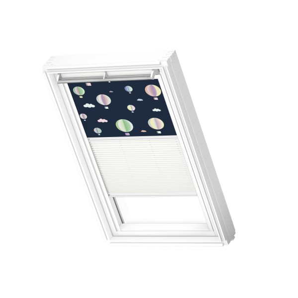 Verduisterend rol + plissegordijn, Hot Air Balloons/White