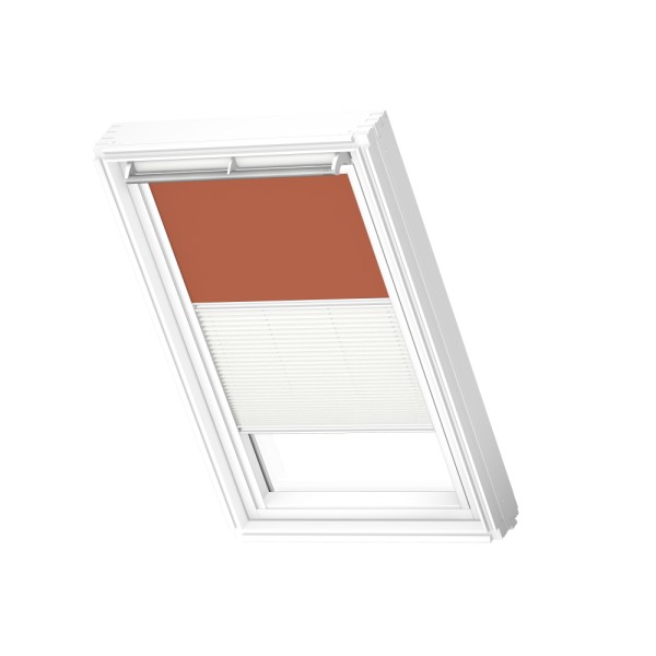 Verduisterend rol + plissegordijn, Orange/White, WL