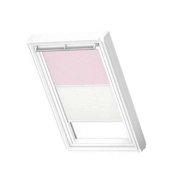 Verduisterend rol + plissegordijn, Pink Stars/White, WL