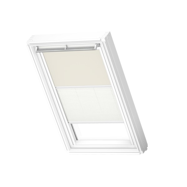 Verduisterend rol + plissegordijn, Beige/White, WL
