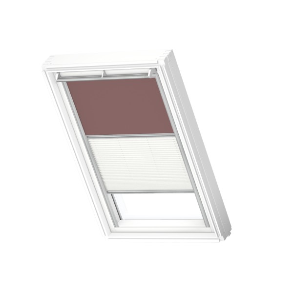 Verduisterend rol + plissegordijn, Soft Rose/White